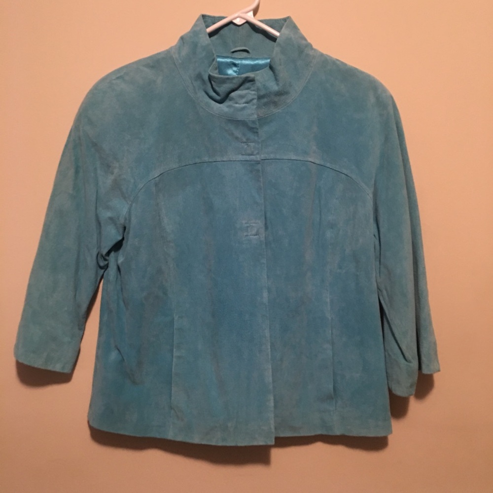 Teal “Terry Lewis” Snap Up Jacket